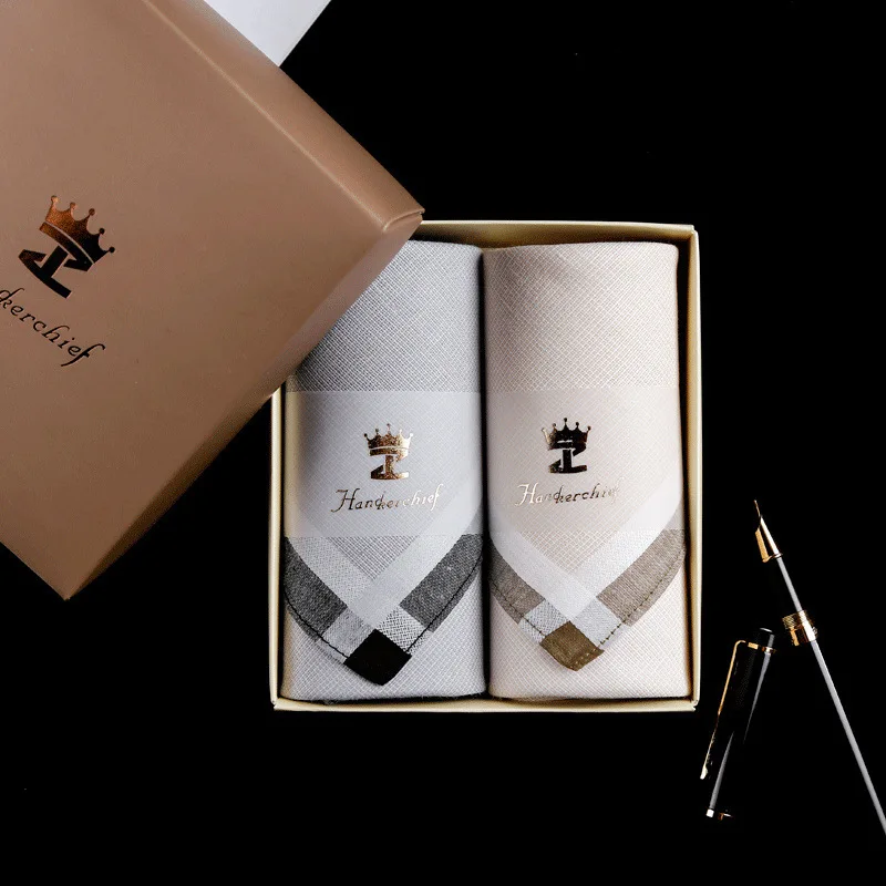 Pudełko prezentowe butikowe, retro chusteczka męska, bawełniana, pochłaniająca pot, męski kwadratowy ręcznik, do wycierania potu, prosty styl.