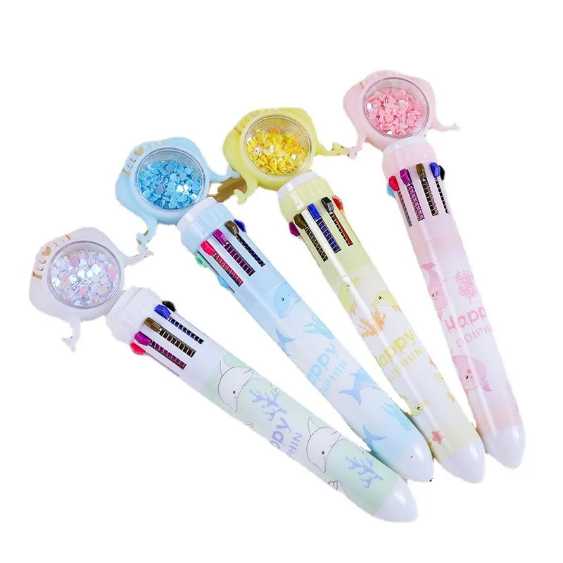 50Pcs New styles Dolphin Ten Color Ballpoint Pens