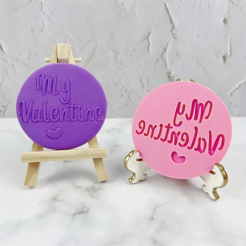 Happy Valentine\'s Day Cookie Stamp Wedding Party Love Word Biscuit Embossing Moulds Fondant Sugar Icing Cake Decorating Tools