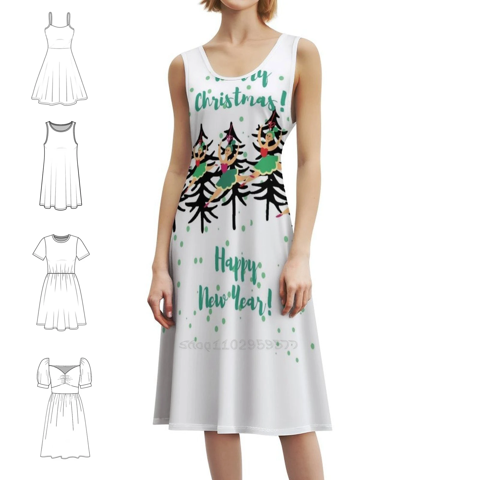 

Танцы на Рождество, повседневное платье в корейском стиле для женщин, простые повседневные офисные женские платья, танцевальные, рождественская музыка, милые