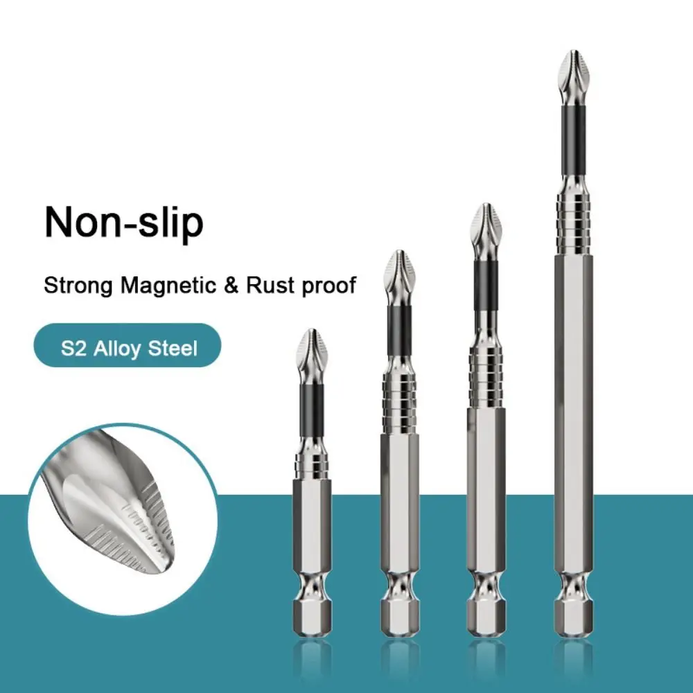 Non-slip Magnetic Batch Head Impact Resistant Waterproof Cross Bit Alloy Steel Rust Proof Electric Screwdriver Bit