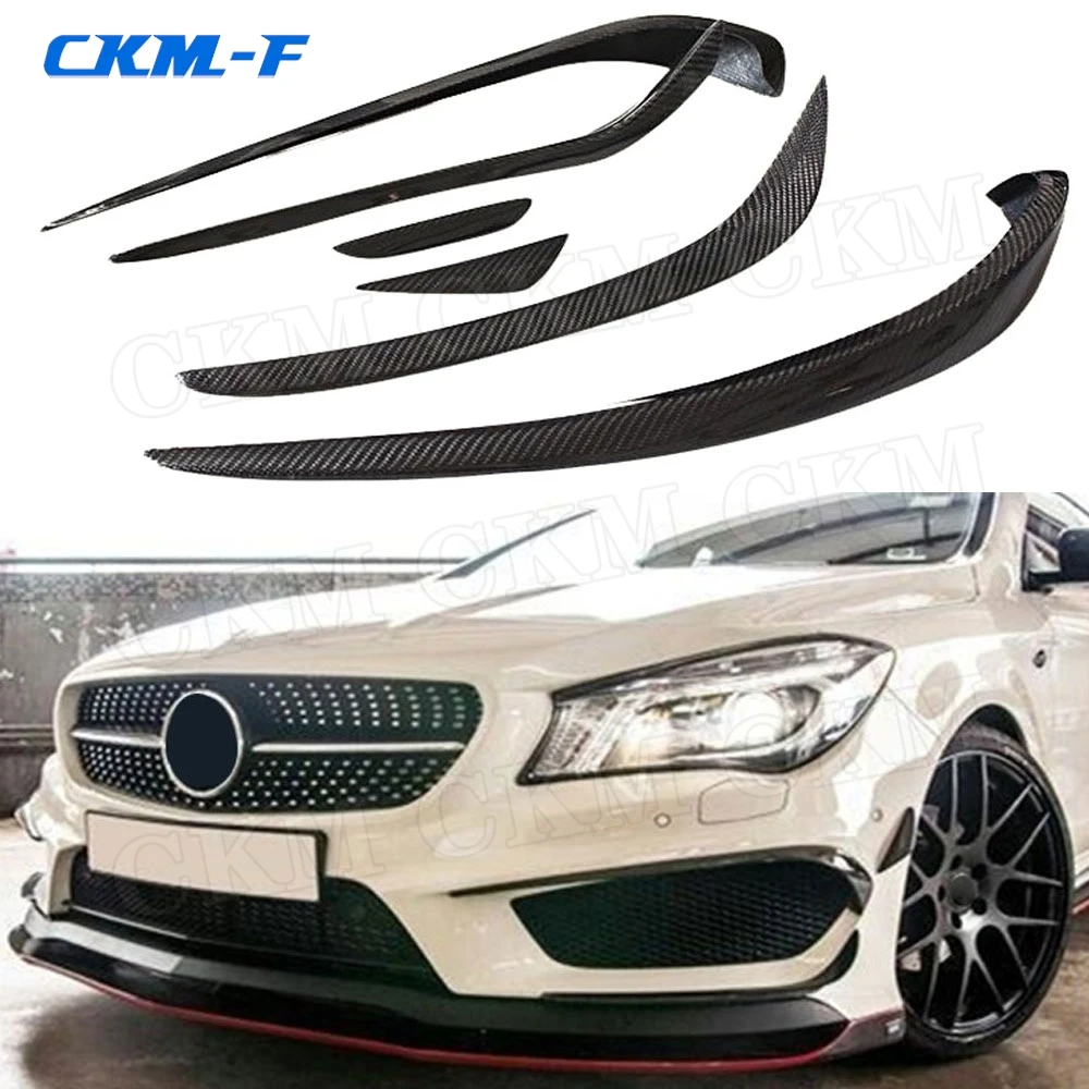 

Carbon Fiber Front Fog Lamp Air Knife Trim Splitter Decoration Strips For Benz CLA Class W117 C117 CLA200 CLA220 2017 2018