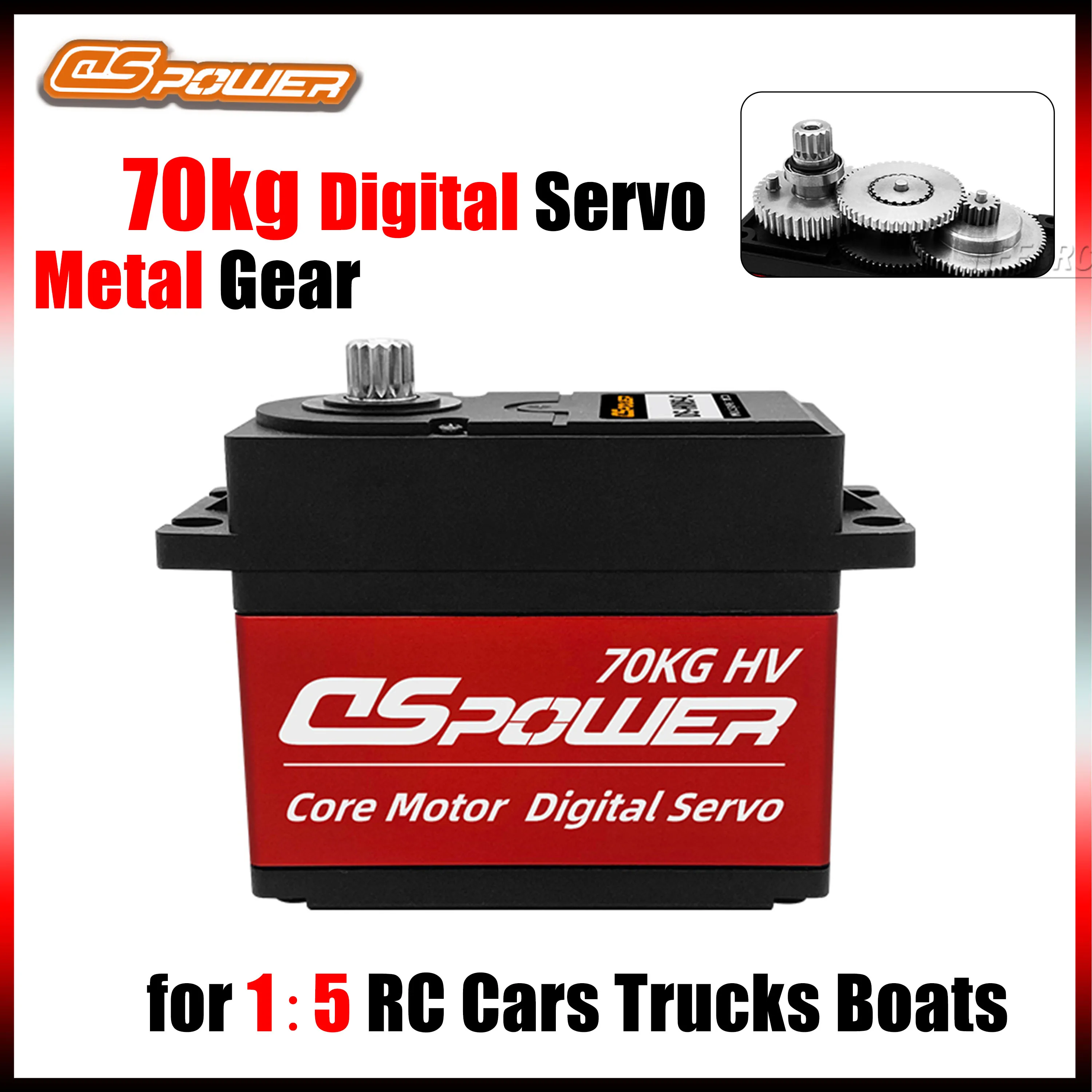 

DSpower 70KG Metal Gear Waterproof Core Motor High Speed Large Torque Digital Servo 180° for RC Cars Trucks Boat Accessories
