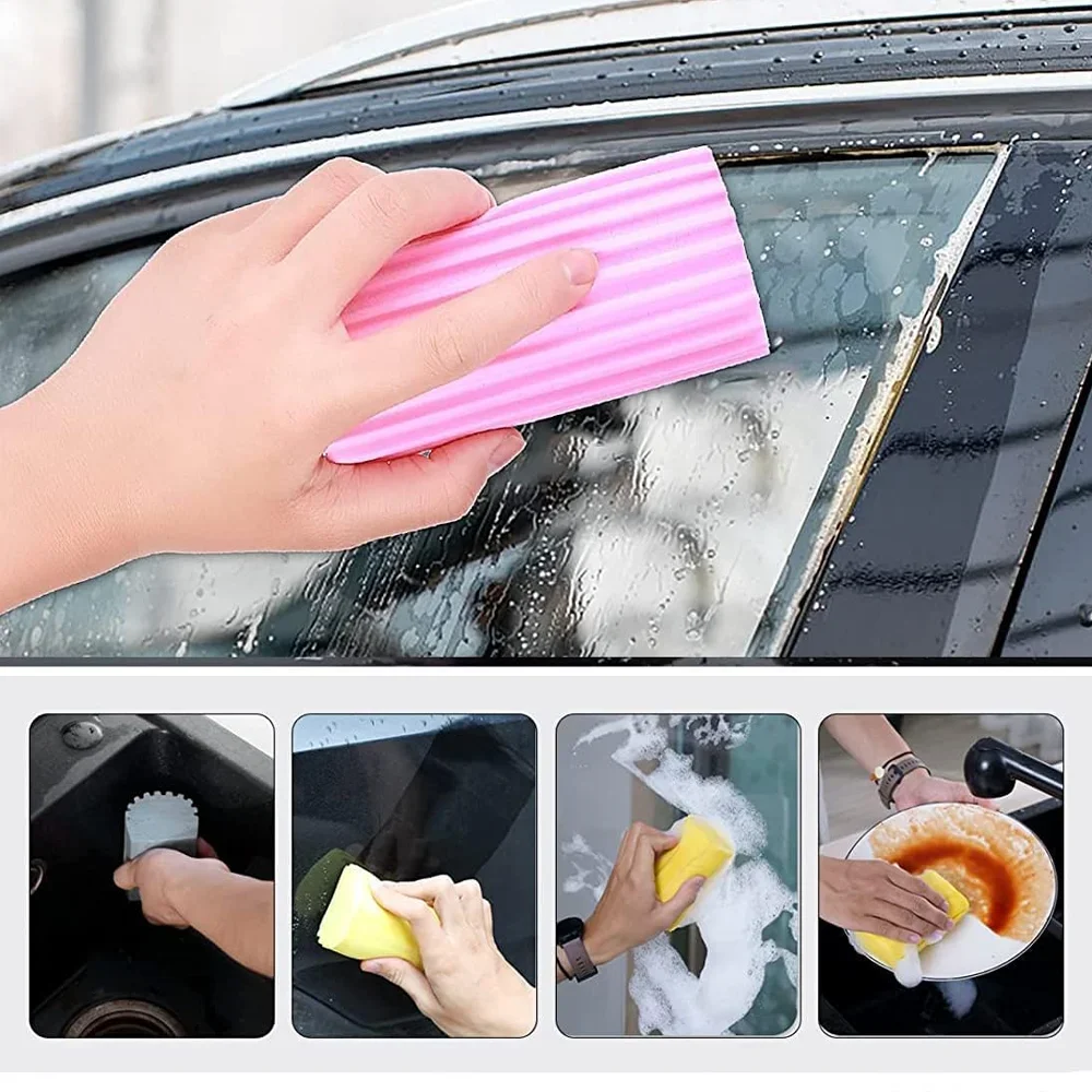 Car Damp Clean Duster Sponges Reusable Eraser Brush Blinds kitchen Window Sponge humedo Duster Cleaning Tools Auto Accessories