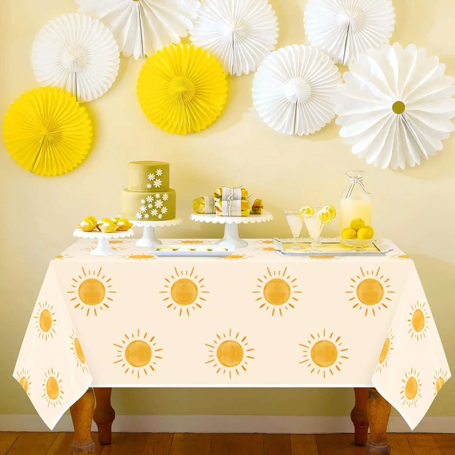 Boho Sun Birthday Party Tablecloths Sunshine Disposable Plastic Waterproof Rectangular Table Covers The Sun Party Decorations