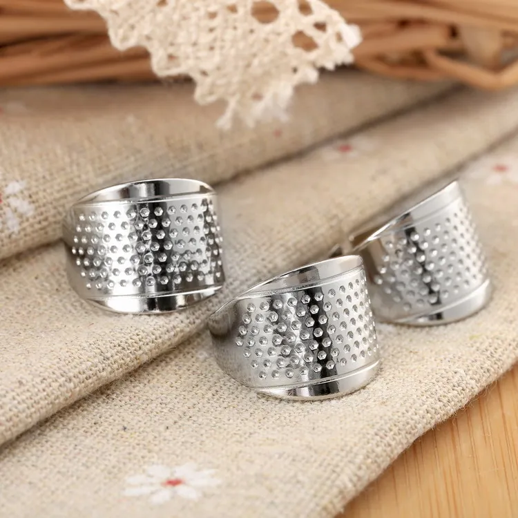 3pcs Metal Finger Thimbles Tailor Sewing Grip Shield Protector Sewing Machine Handworking Pin Needle Tools