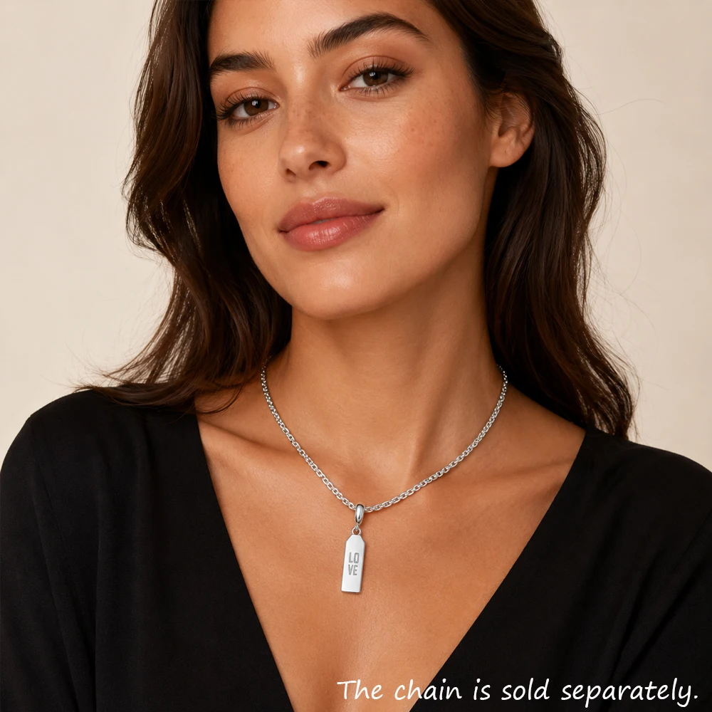 Hot 925 Sterling Silver Love Tag Dangle Charm Pendants Brand New Romantic Lucky Gift for Women Men Jewelry