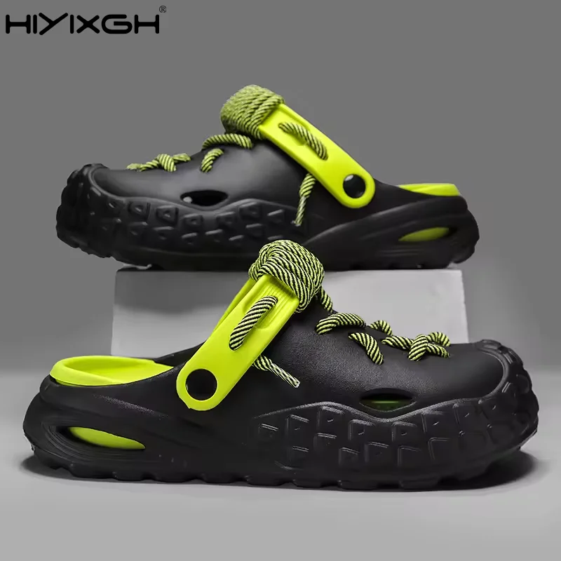 

NEW 2025 summer thick bottom Fashion Sandals Men Casual Beach Shoes Hollow-Out Outdoor Slippers