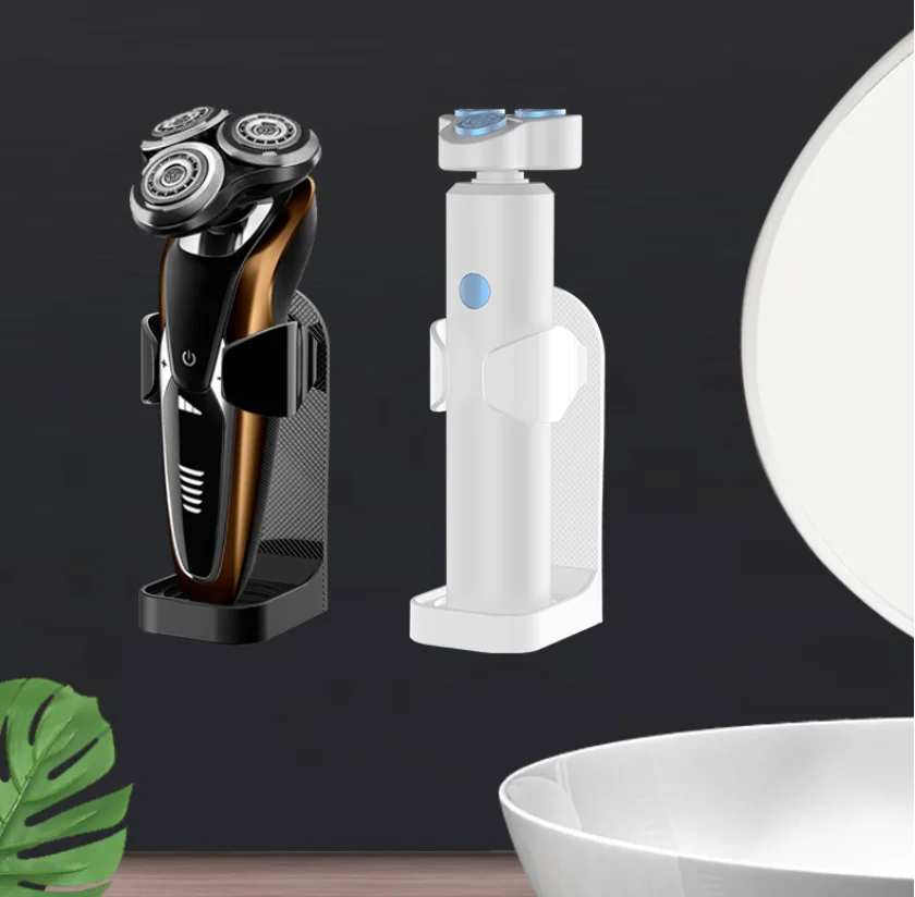Suporte de Parede para Barbeador e Escova de Dentes, Organizador Adesivo Sem Marcas para Acessórios de Barbear, Economia de Espaço