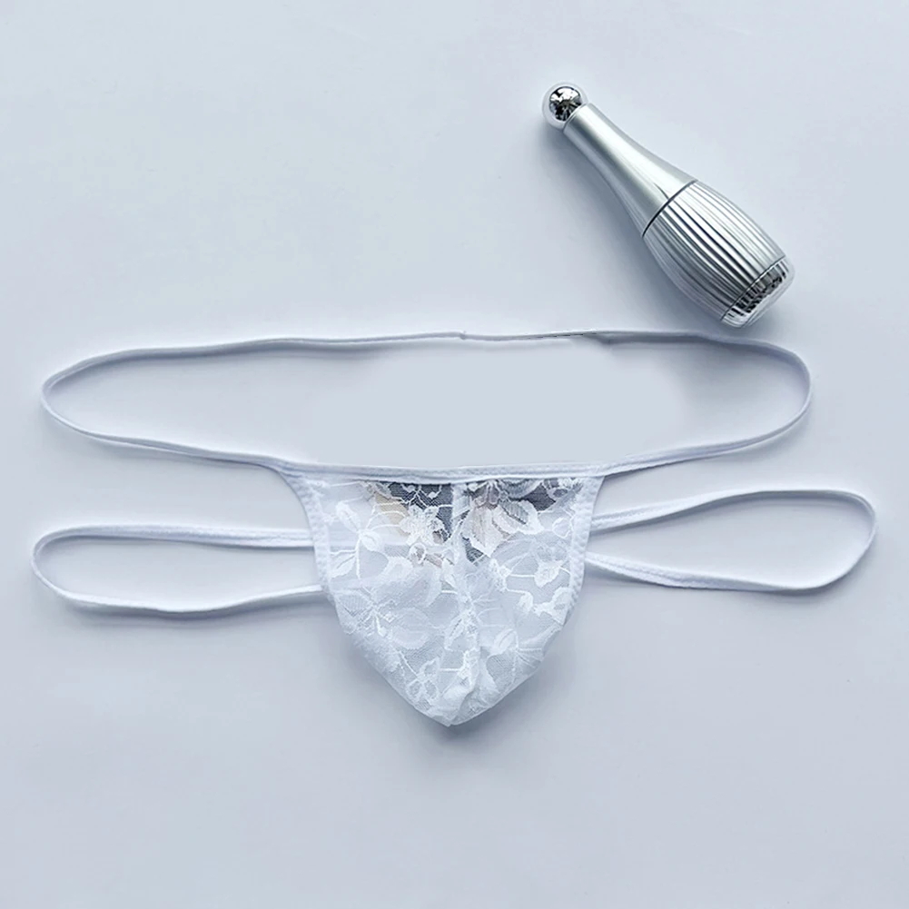 الرجال مثير الدانتيل انظر من خلال الملابس الداخلية السراويل منخفضة الارتفاع سراويل داخلية السروال الصلبة ملخصات الورك رفع خفيفة الوزن الذكور ثونغ #3