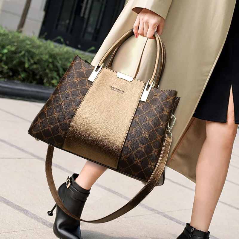 

Women's Handbag Retro Print High-end Commuting Bag Women's Fashion Large Capacity Tote Bag