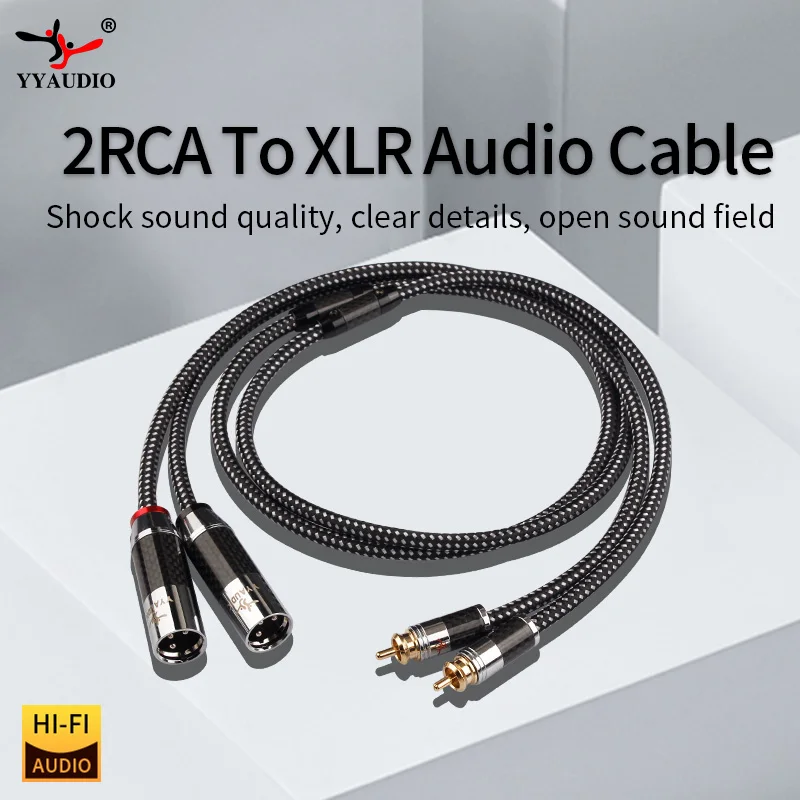 YYAUDIO HIFI 2RCA to 2XLR Audio Cable 3Pin XLR Female to RCA Male Cable For Speaker Amplifier Mixer Patch Cable