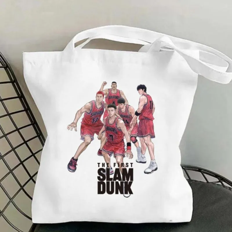 Bilibili THE FIRST SLAM DUNK Women Shoulder Bags Casual Handbag Tote Bag Large Capacity Cotton Shopping Bag