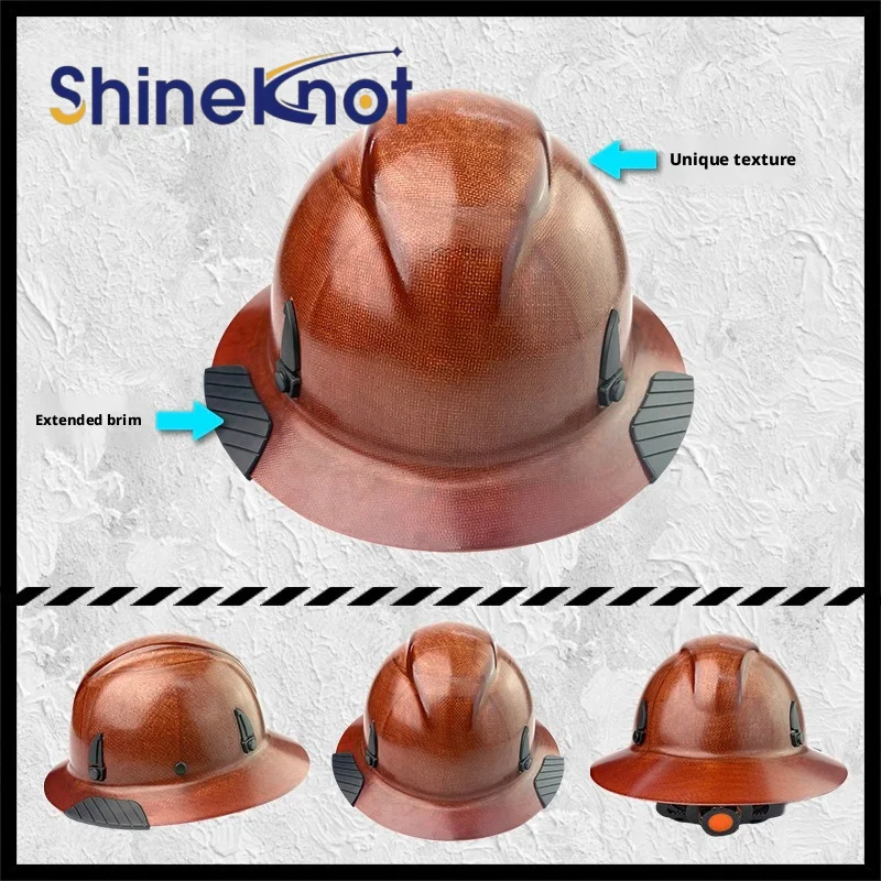SHINEKNOT High Strength Safety Helmet Impact Resistant Construction Site ANSI Certified Lightweight Fiberglass Safety Helmet