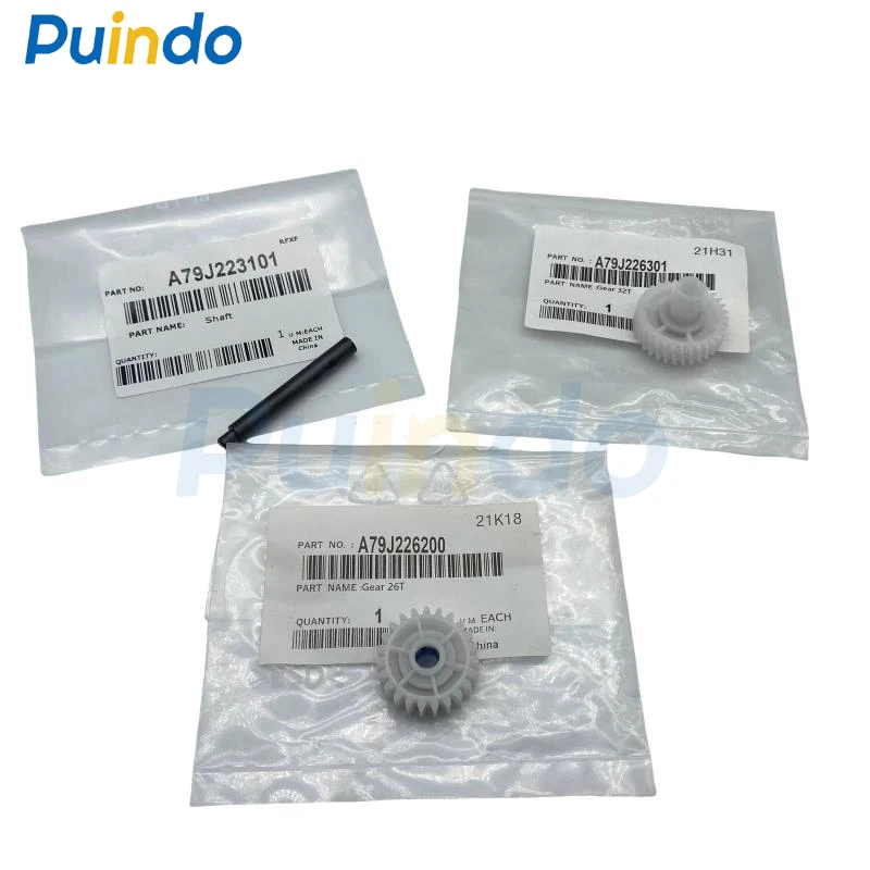 2SET A79J226301 A79J226200 A79J223101 Paper Feed Drive One-way Gear Metal Shaft Assembly For Konica Minolta BH C558 C458 C658