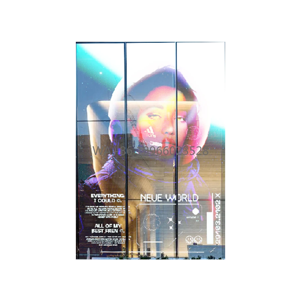 شاشة عرض LED بالألوان الكاملة P4، طبقة LED مرنة مع شفافة عالية