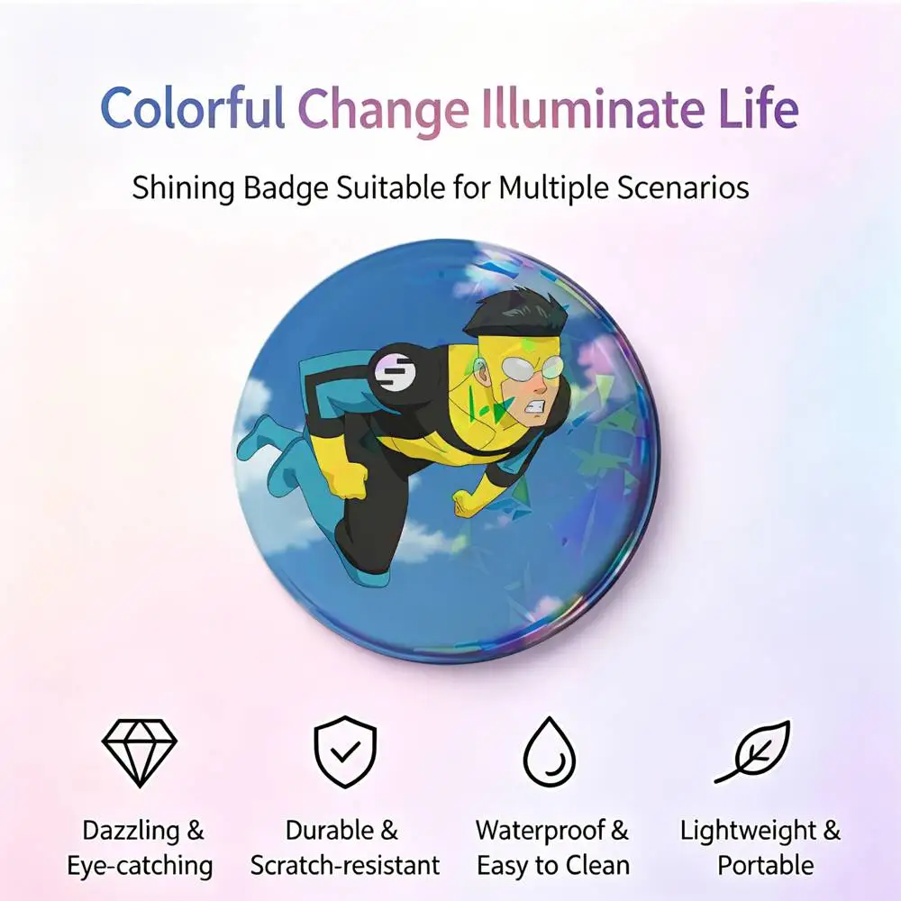 Invincible M-Mark Button Pins Backpack Clothing Decor Brooch Badge Jewelry Gifts for Kids