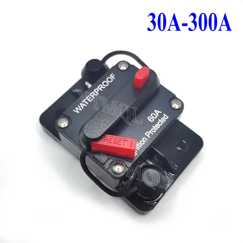 1pcs 12-48V DC Car Boat Auto Waterproof 30A 40A 50A 60A 70A 80A 100A 120A 150A 200A 250A 300A AMP Circuit Breaker Fuse Reset