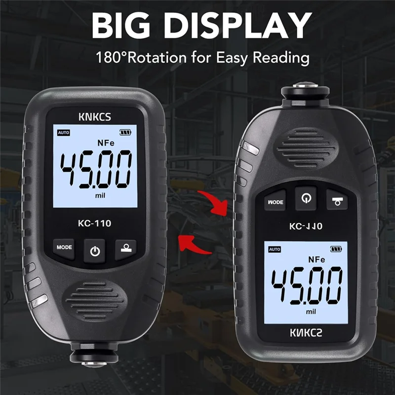 

ABKW-For Used Car Iron/Aluminum Zinc Body Fill Testers-Paint Thickness Gauge-Meter With 0.001 Mil-Resolution Automotive