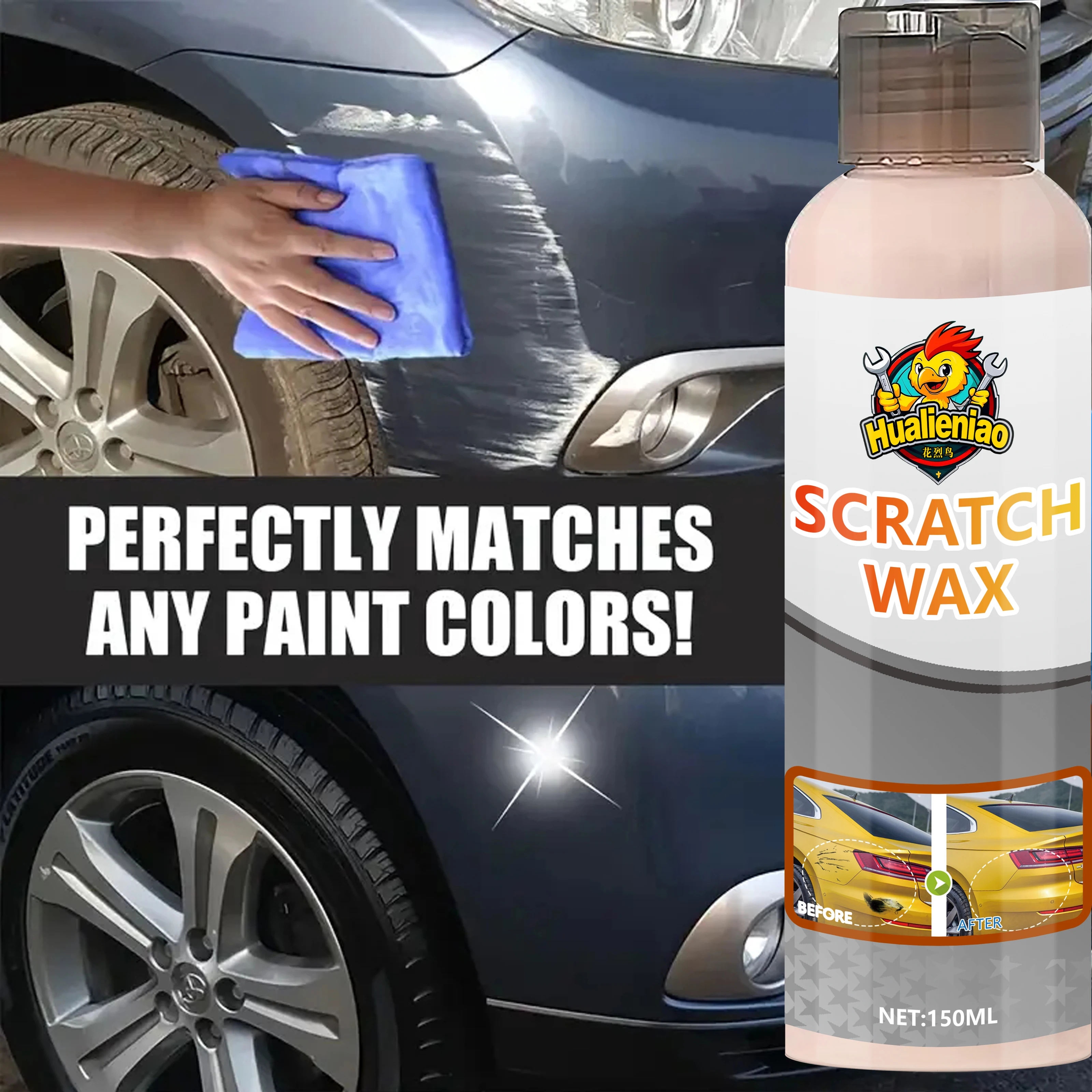 

Универсальный набор воска для ремонта царапин для автомобильной краски — удаление царапин, полировка, полировка и защитный воск для кузова автомобиля