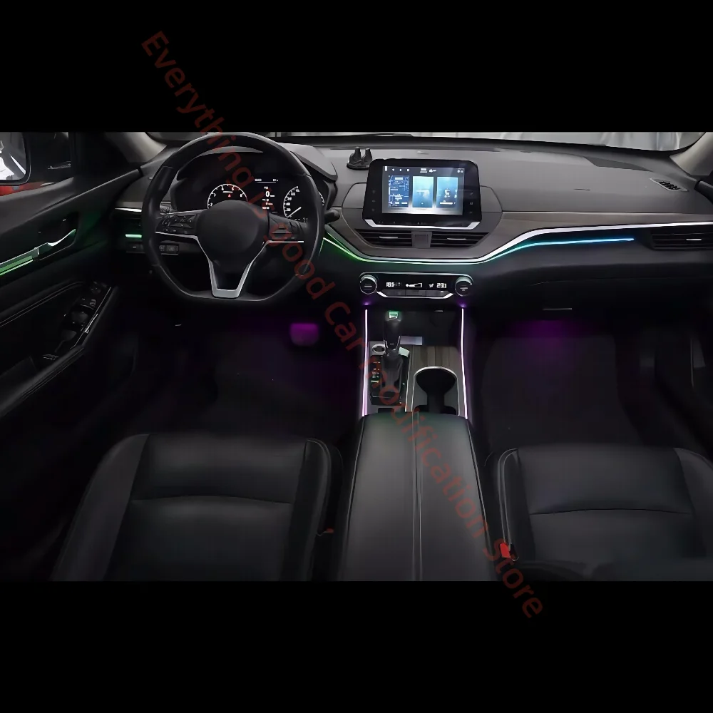 

For Nissan teana ambient light car interior lighting upgrade button&APP control atmosphere Lamp Laser-engraved style Saddle lamp