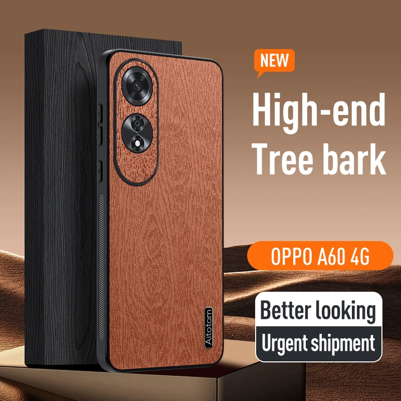 Leather Case for Oppo A60 A 60 Matte Tree Pattern Full Camera Silicone Protection Luxury Thin Phone Cover OppoA60 CPH2631 Shell