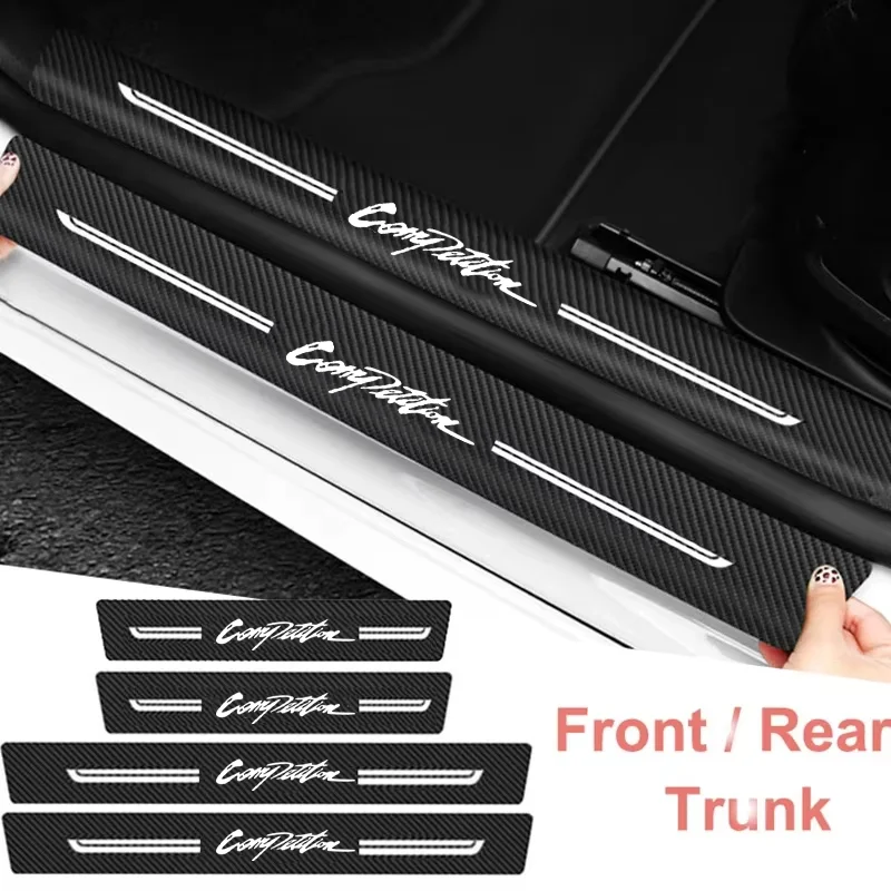 Car Door Sill Protector Trunk Bumper Protective Film For Mitsubishi Competition Logo Pedal Water Proofing Strips Guard Accessory