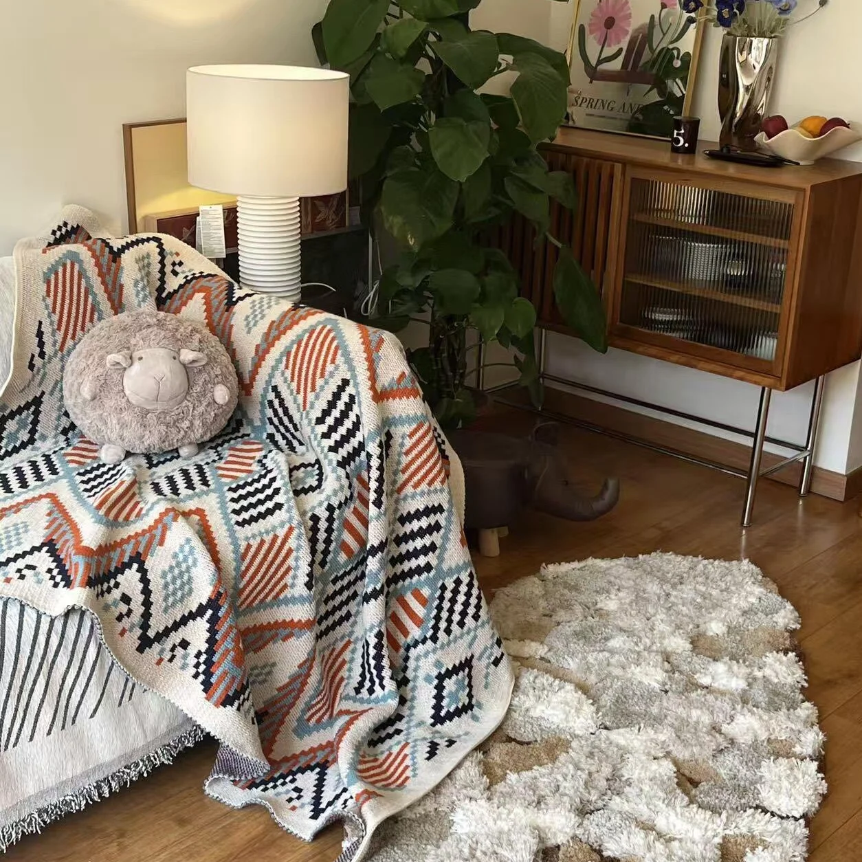 Office air conditioning, knitted shawl blanket, Bohemian Navajo sun blanket, sofa bed tail decorative blanket