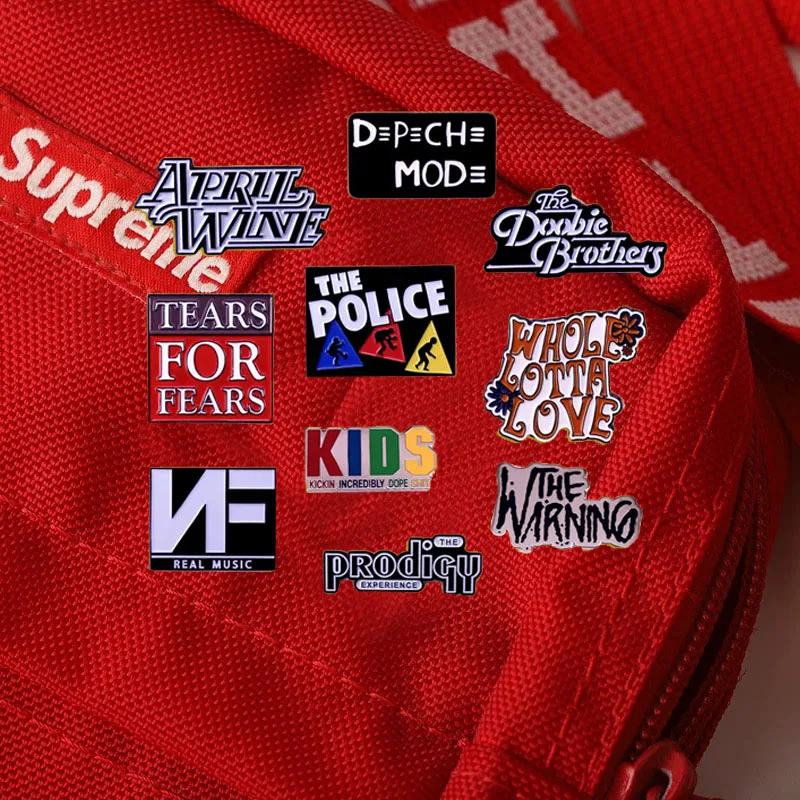 Pin esmaltado de banda de Rock, broche de álbum de música Punk, accesorio para mochila para hombre, accesorios de joyería de moda