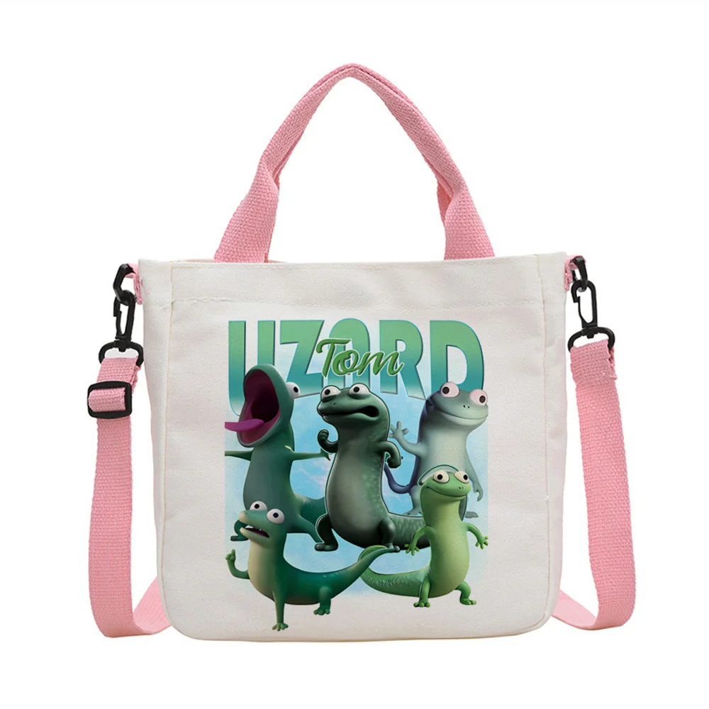 Tom Lizard tote bag canvas  y2k torba na zakupy grocery shoulder  woman