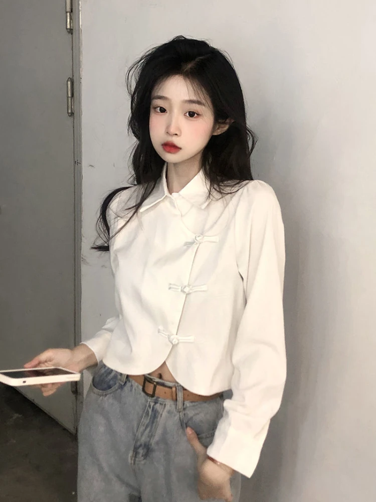 Shirts Women Long Sleeve Summer New Arrival Straight Loose All-match Irregular Clothing Aesthetic Harajuku Fashion Chemise Femme