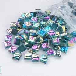 100 Grams AB Color Mosaic Tiles 1*1CM Cube Square Glass Crystal Craft Children Diy Creating Accessories