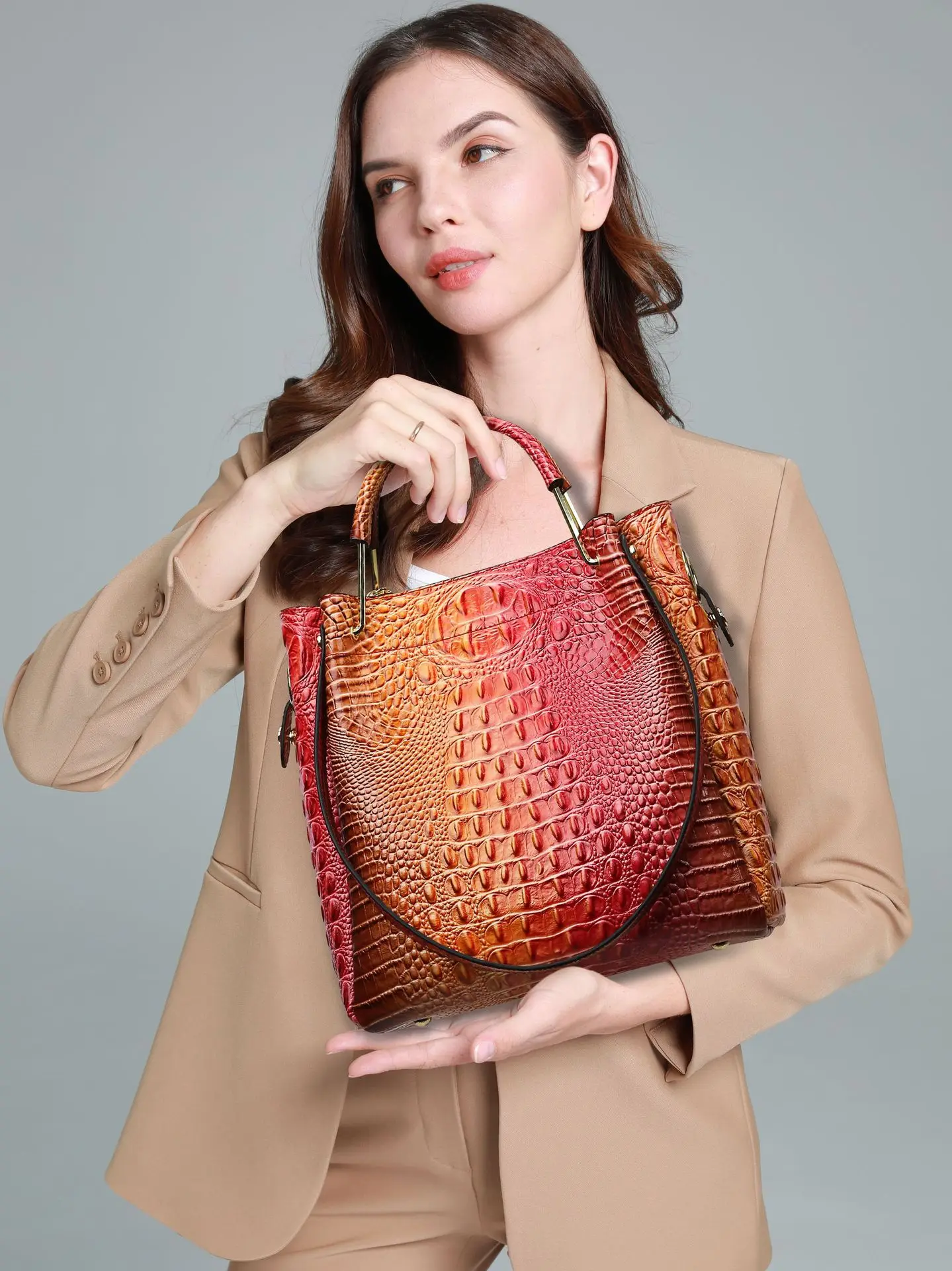 

Fashion Crocodile pattern Luxury Shoulder Bags New in chain Leather Handbag Trendy Popular Wild Versatile Crossbody Bags Women