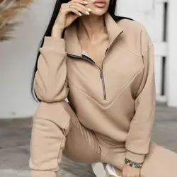 Winter Two Piece Sets Women Tracksuit Oversized Suit 2022 Autumn Fleece Trouser Suits Sweatshirt Female Sports Hoodie Sportswear