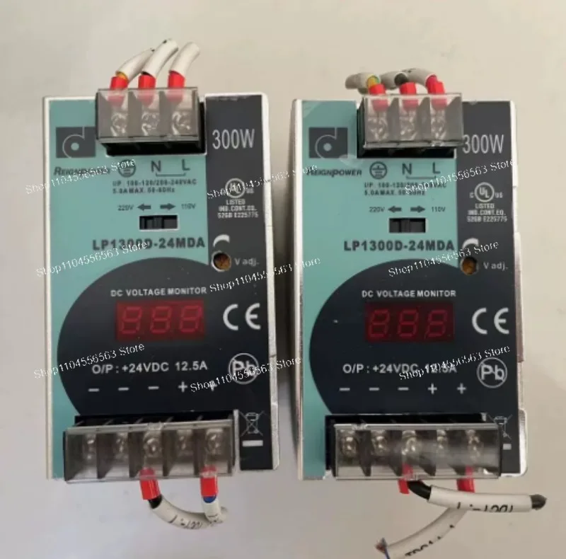 300W 24V/48V DIN Rail Switching Power Supply with Voltmeter, 110V/220V AC Input Monitor Display
