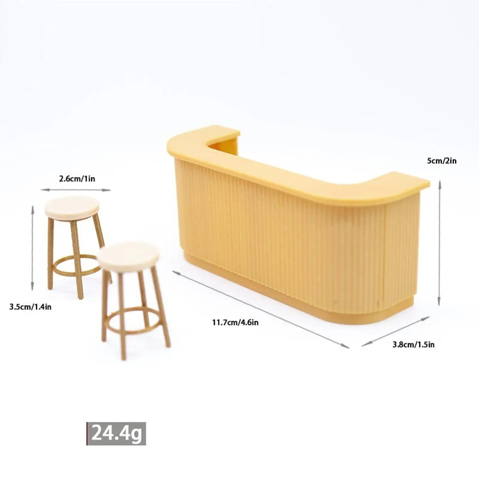 ชุดเคาน์เตอร์บาร์จิ๋วพร้อมเก้าอี้สูงสำหรับบ้านตุ๊กตา 1/12 ชุด DIY สำหรับเล่นบทบาทสมมติ อุปกรณ์เสริมตุ๊กตา เฟอร์นิเจอร์บ้านตุ๊กตาสำหรับเด็กผู้หญิง