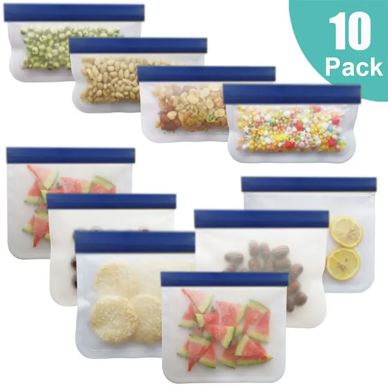 Reusable Silicone Food Storage Bag Upgrade Leakproof Containers Top Freezer Ziplock Shut Bag Silicone Bag Food Fresh Storage Bag