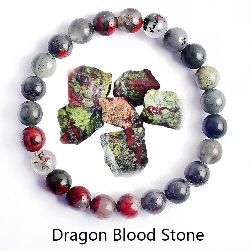 Natural Stone Bracelet Protection Man Women Dragon Blood Beaded Stretch Jewelry Quartz Onyx Beads Healing Reiki Yoga Bracelet