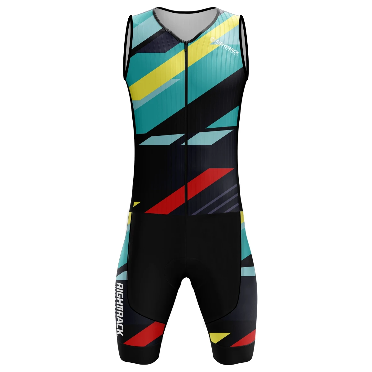 RT Performance Trisuit MEN\'S Colorful Sleeveless Triathlon Jumpsuit Summer Skinsuit Swimming Cycling Running Competition Apparel