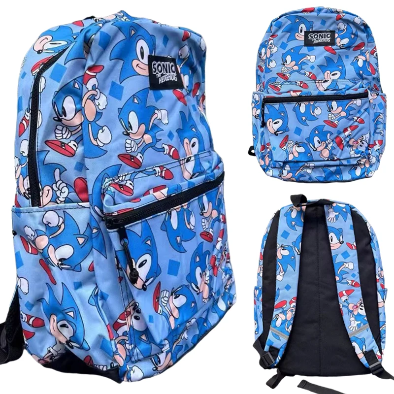 

Sonic School Bag Men Backpack High School Student Bags Cartoon Casual Schoolbag Large Capacity Teenager Knapsack Travel Book Bag