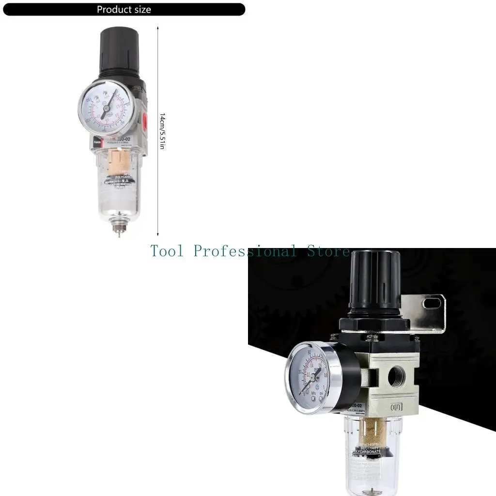 57QF Industrial  1/4 BSPT Air Filter Regulator Combo Aluminum Air Filter Pressure Regulate for Clean & Stable Air Supply
