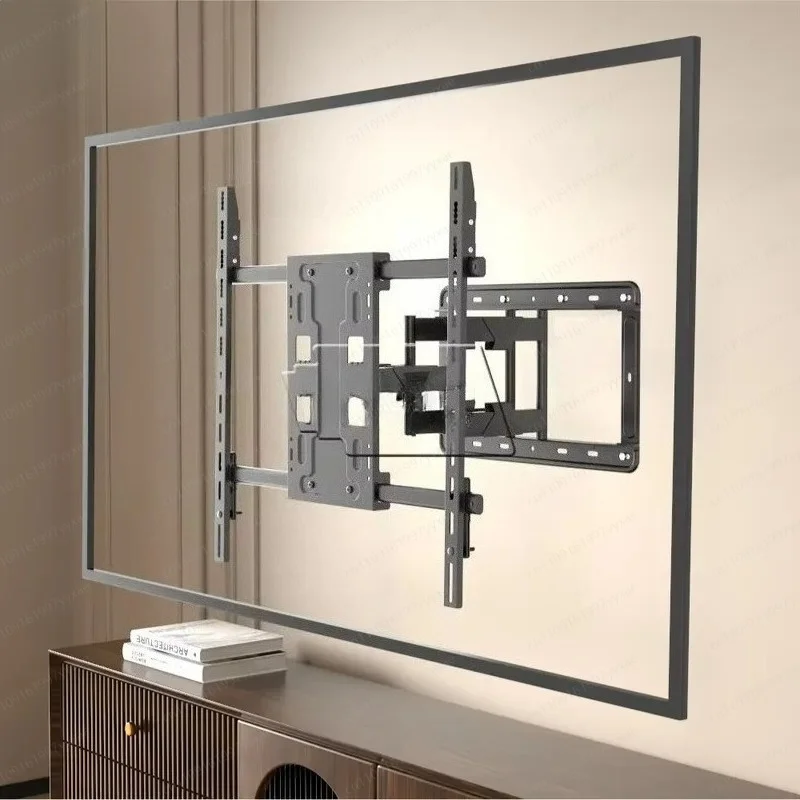 FY TV Wall Mount Pull Down Vertical Slide Adjustable Tilt Bracket for Home Theater Drywall Installation VESA 600x600