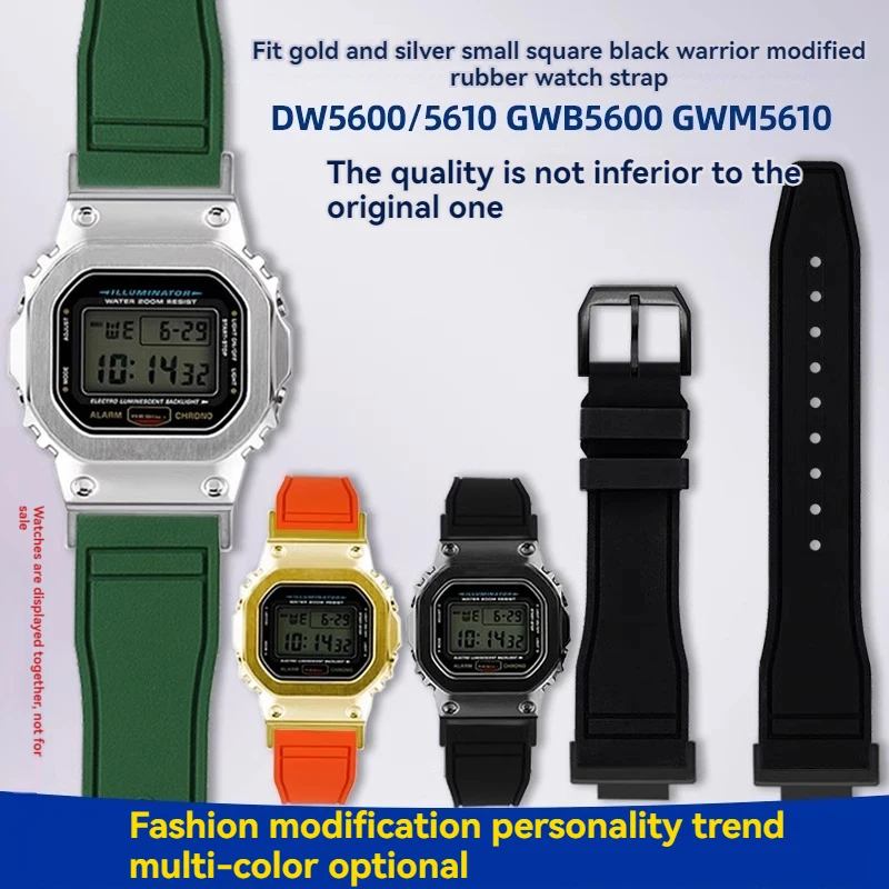 Modified Watchband For Casio G-SHOCK GW-M5610 DW5600 DW5610 GA2100 Series waterproof High Quality Fluororubber strap men's