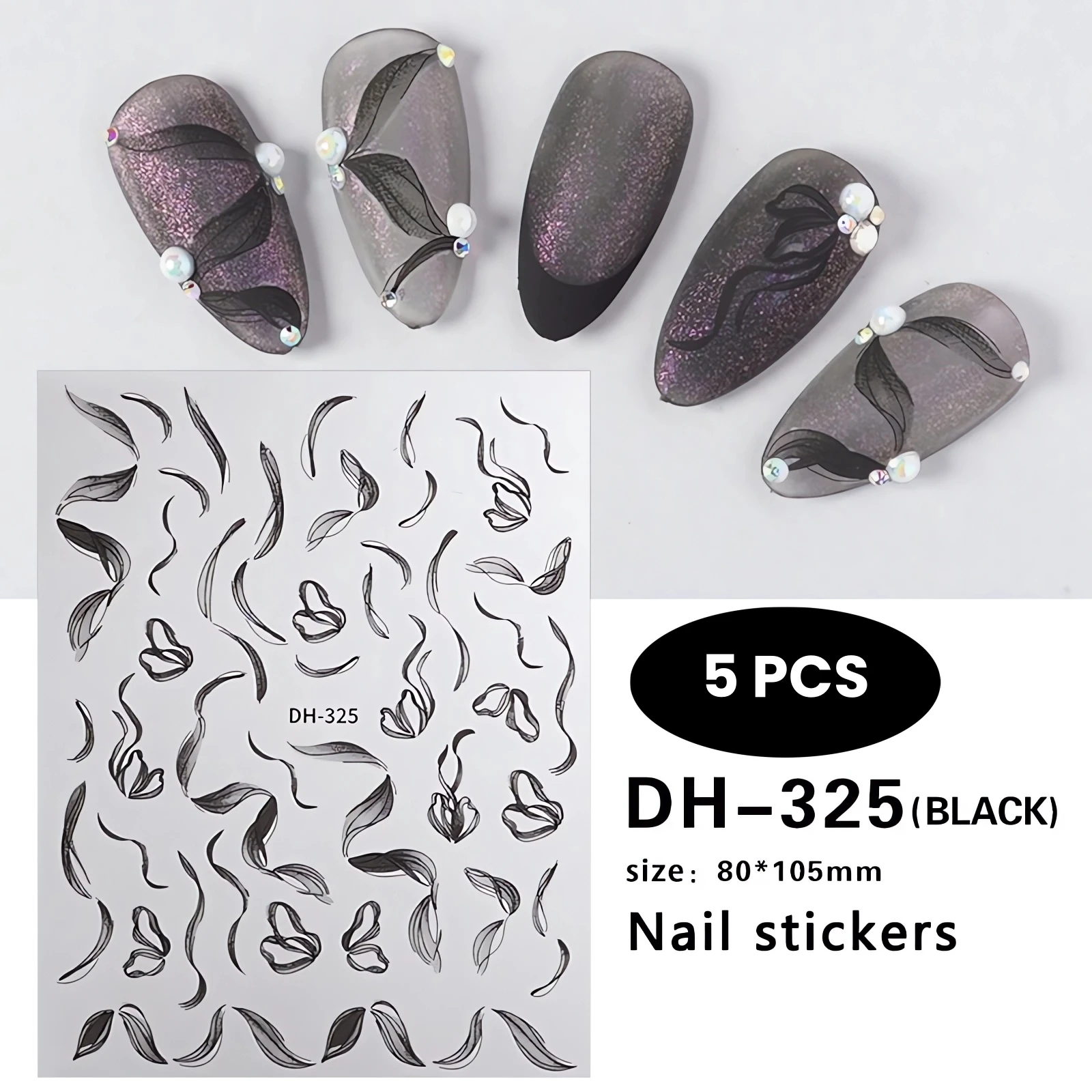 สติกเกอร์ติดเล็บสีเงินและสีทอง3D น่ามองผีเสื้อรูปลอกที่มีกาวในตัวตกแต่งเล็บ