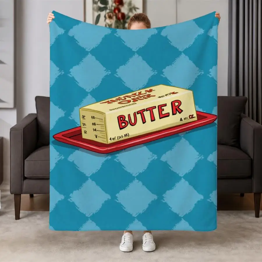 Cozy Butter Stick Weighted Blanket - Soft Flannel Throw Suitable for Couch, Bed, Office & Travel, Red Tray & Blue Checkered Design, Machine Washable - Bedspread, Warm Gift for,,, Dorm Room (No Revision Needed), 2D Flat