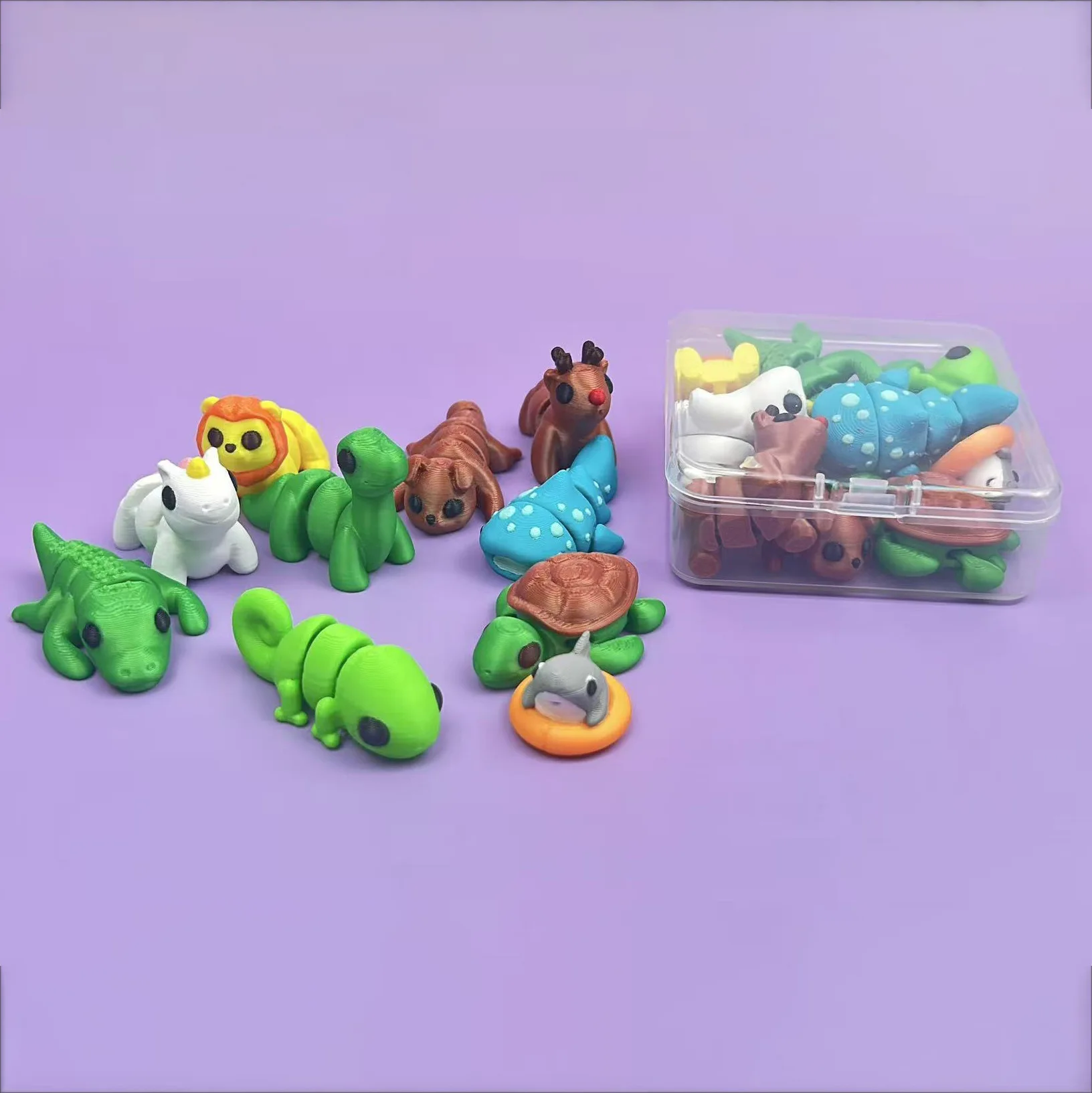 3D Printed Mini Animal Figure Cartoon Cute Home Decoration Crafts Fun Toys Tabletop Ornaments Interactive Kid Toys Birthday Gift