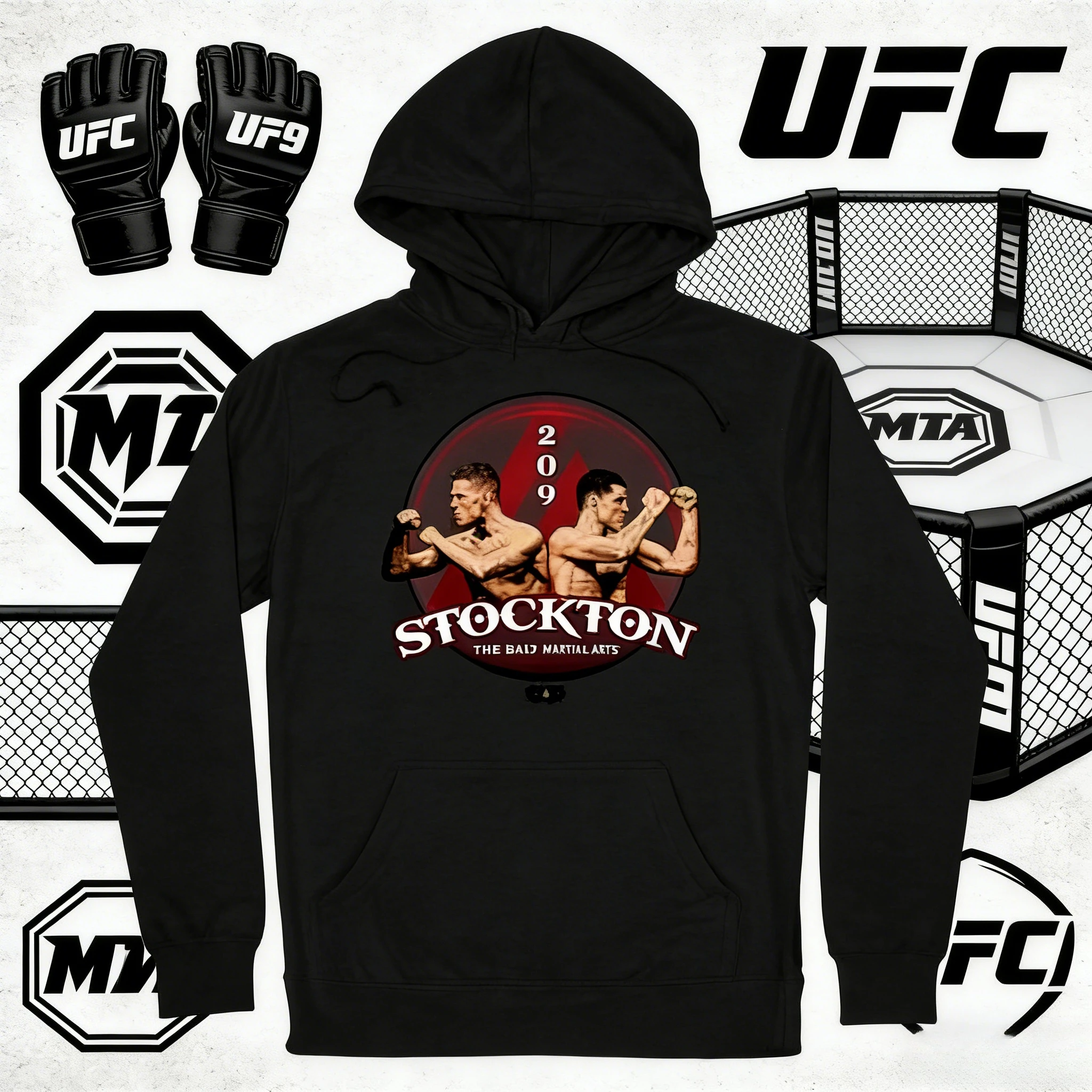 

UFC Diaz Brothers 2026, осенне-зимняя коллекция, 100% хлопок, удобная повседневная толстовка с капюшоном, подходит для мужчин и женщин