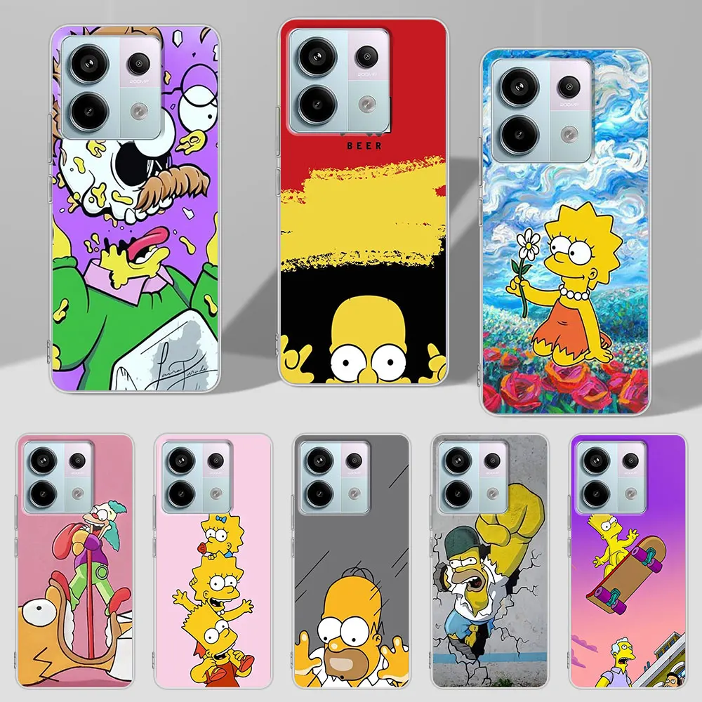 Homer The Simpson Disney Case for Xiaomi Redmi Note 9 10 8 10S 11 11S 12 12S 9S 11T 13 Pro Plus 11E TPU Soft Phone Cover Shell