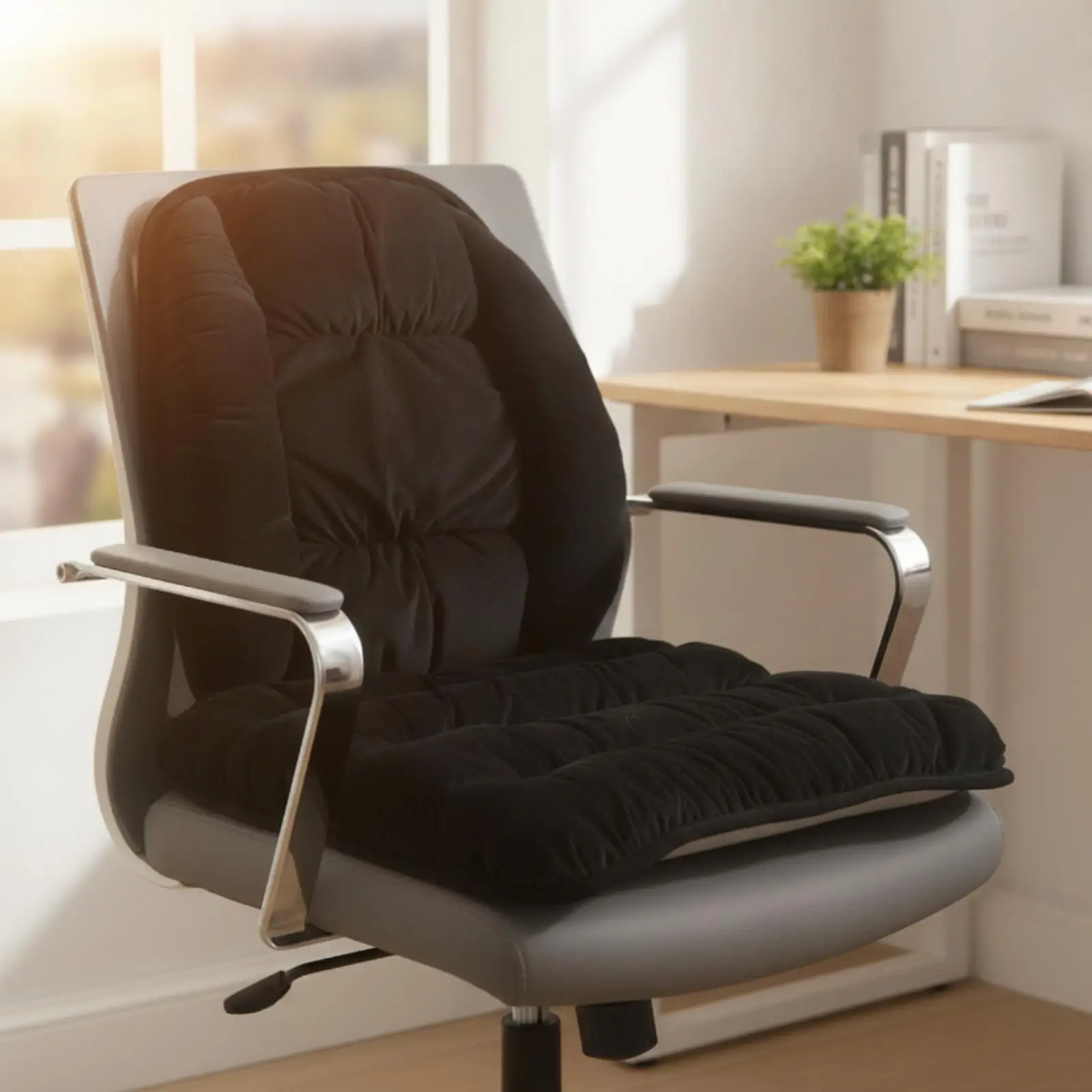 Soft Cushion and Backrest Set Padded Backrest Cushion for Office Workers,