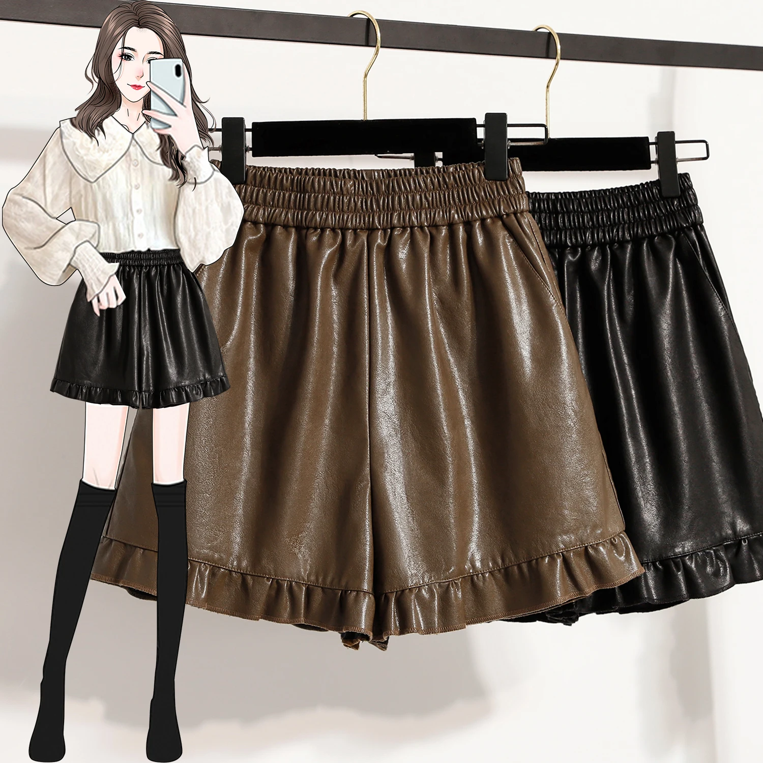 

Женские повседневные брюки больших размеров с широкими штанинами, высокой талией, расклешенные, удобные, с эластичным поясом, для комфортного повседневного образа